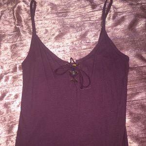 Dark Purple Tie-up Tank Top